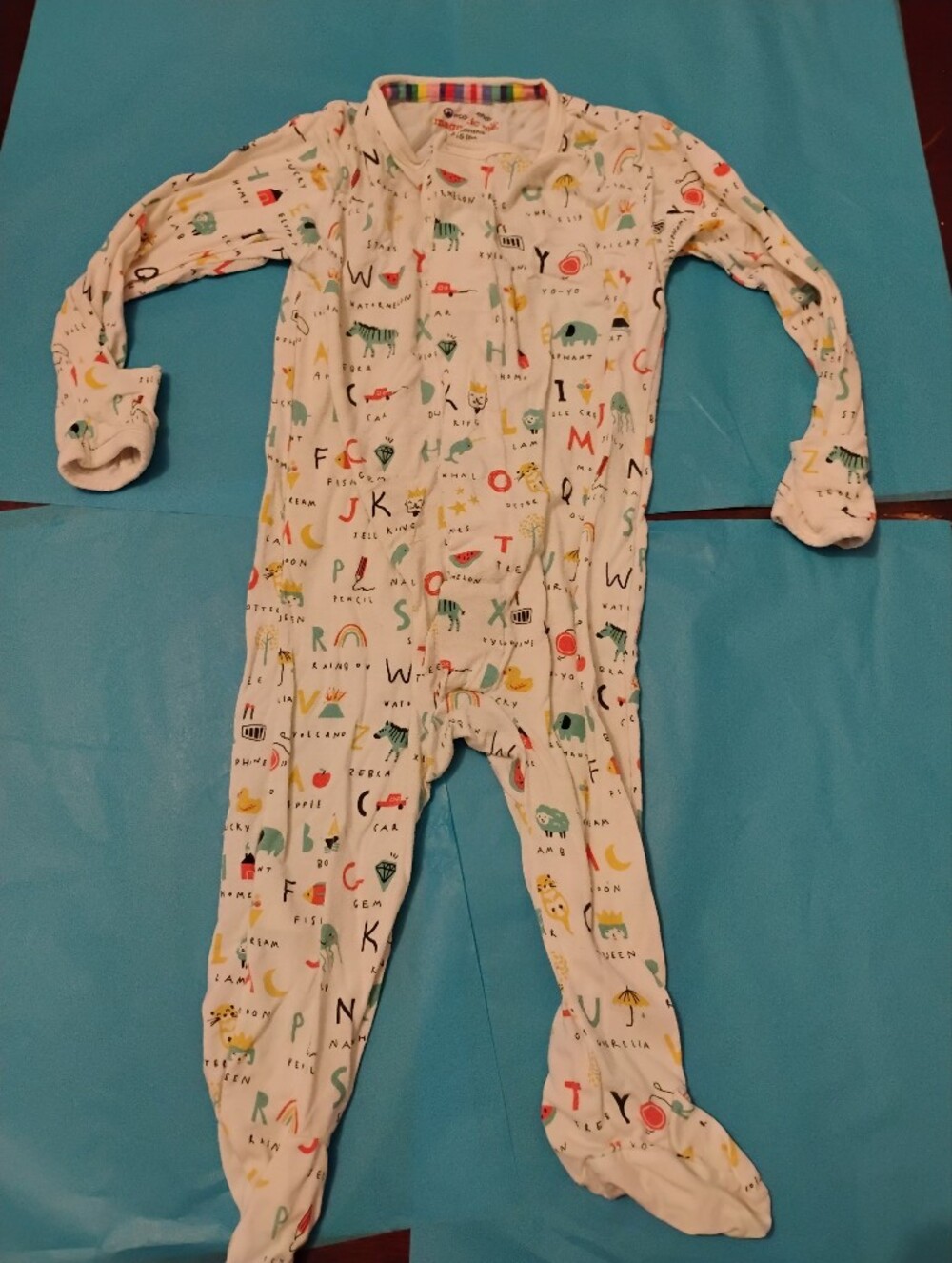 Magnetic Me White Footed One-Piece with Multicolor Alphabet & Animals